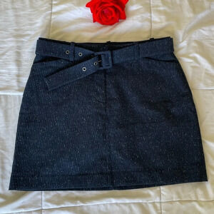 Theory blue speckled city mini skirt